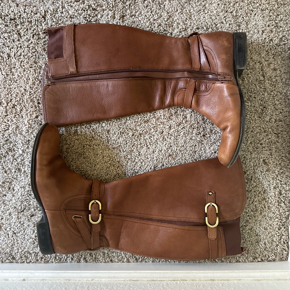 Naturalizer wide calf brown leather boots